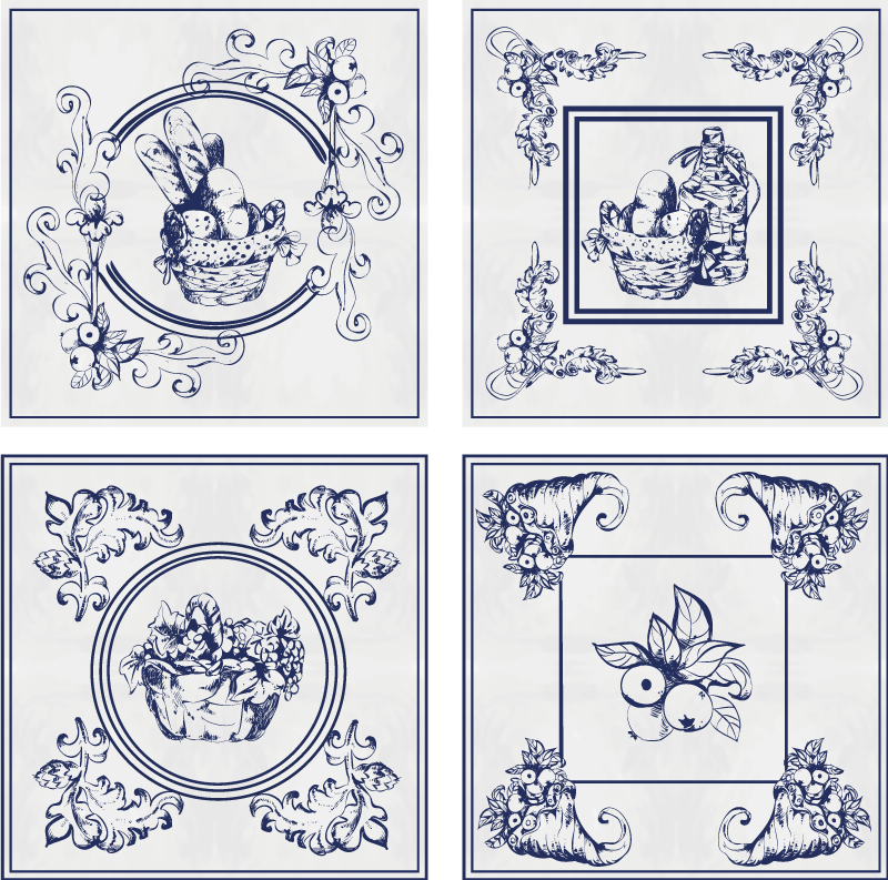 Kitchen vinyl rug belgian pottery design - TenStickers