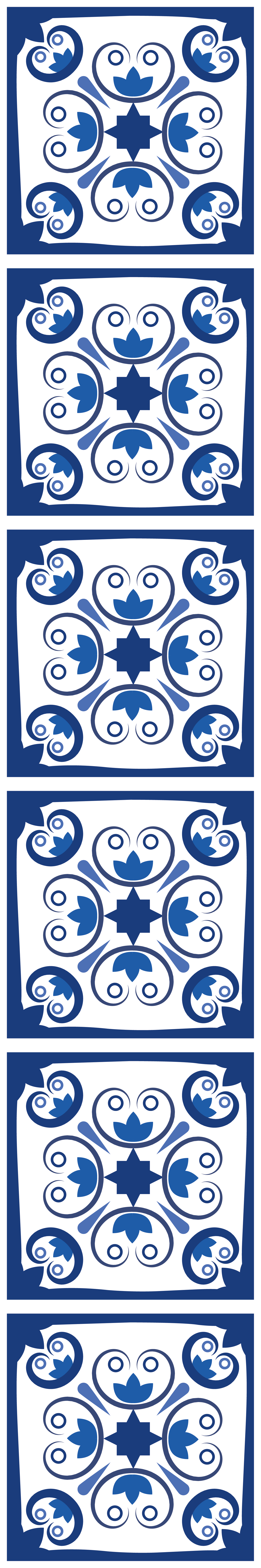 Kitchen vinyl rug in classic blue portuguese tile - TenStickers