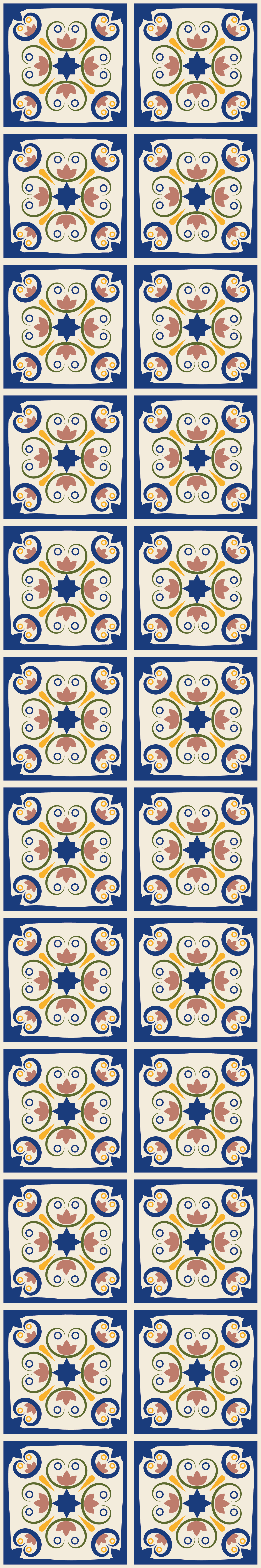 Kitchen vinyl rug with pink flowers portuguese tile - TenStickers