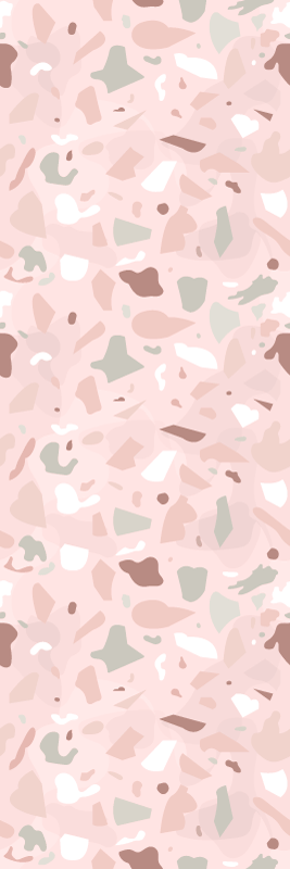Kitchen vinyl rug in pink terrazzo shades - TenStickers