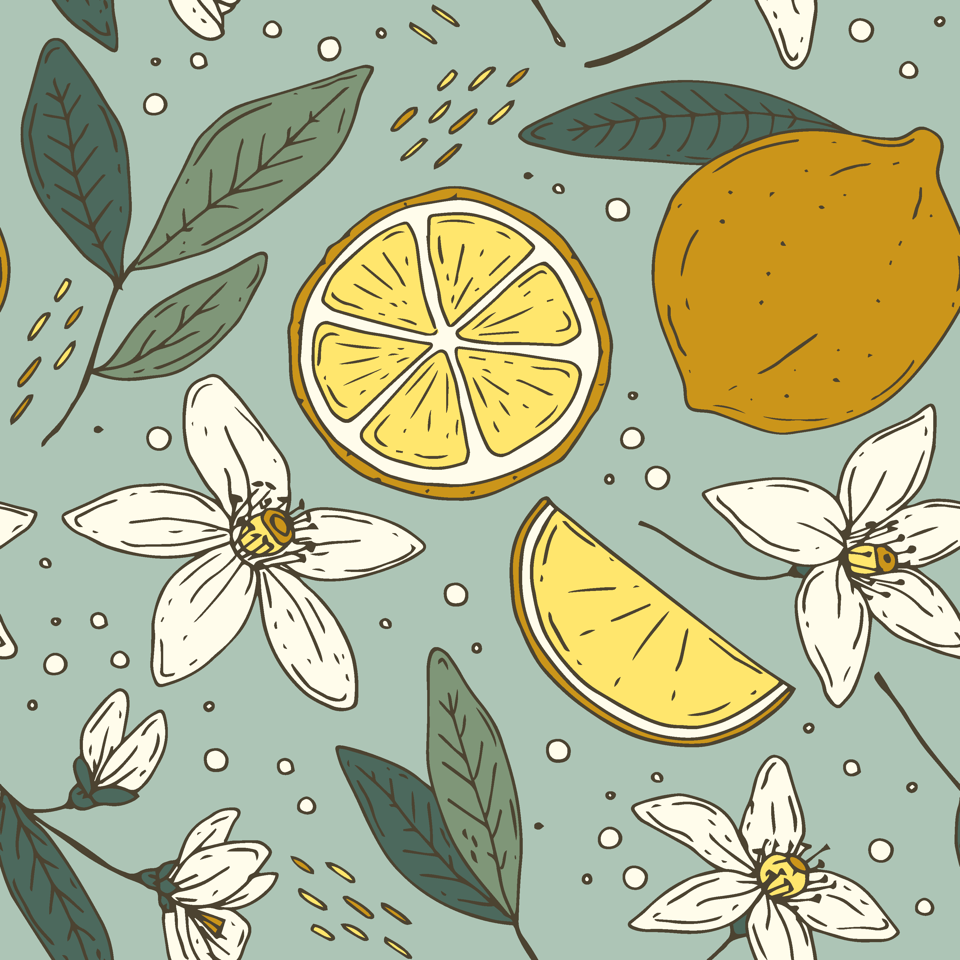 Kitchen vinyl rug with colorful lemon design - TenStickers