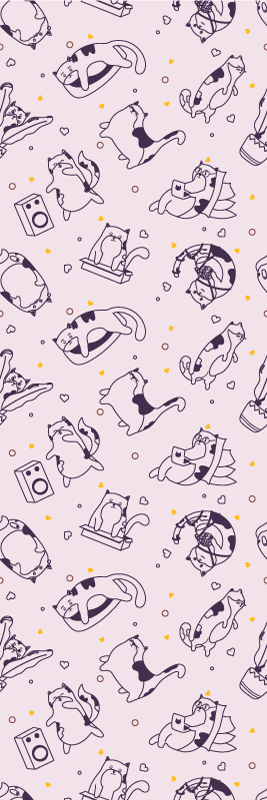 Bedroom vinyl rug with cat music band design - TenStickers