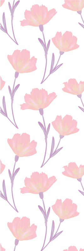 Bedroom vinyl rug with minimalistic watercolor flowers - TenStickers