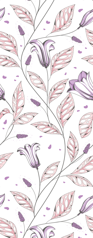 Bedroom vinyl rug with purple elegant tulips design - TenStickers