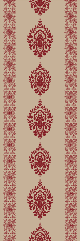Bedroom vinyl rug in beige floral french style - TenStickers