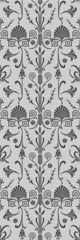 Bedroom vinyl rug in french provincial gray floral - TenStickers
