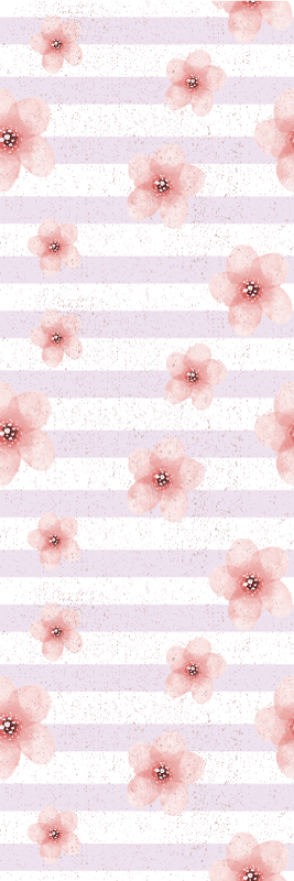 Shabby chic bedroom vinyl rug with pink stripes - TenStickers