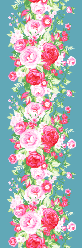 Turquoise shabby chic pattern bedroom vinyl rug - TenStickers