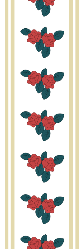 Bedroom vinyl rug with shabby chic red roses pattern - TenStickers