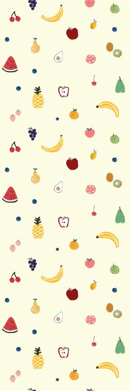 Bedroom vinyl rug with vibrant fruit pattern - TenStickers