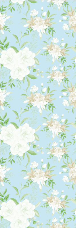 Wild floral grandmillennial style bedroom vinyl rug - TenStickers