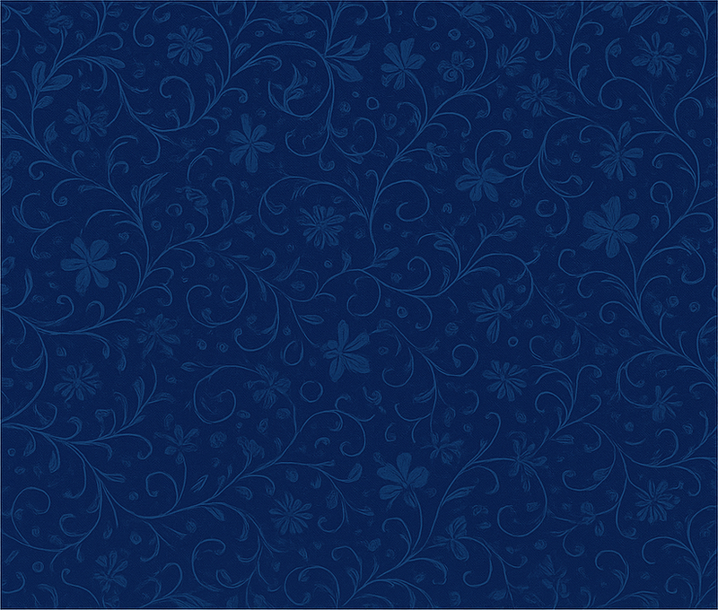 Bedroom vinyl rug in navy blue floral design - TenStickers