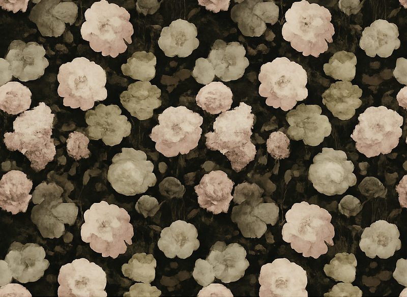 Bedroom vinyl rug with dark retro floral design - TenStickers