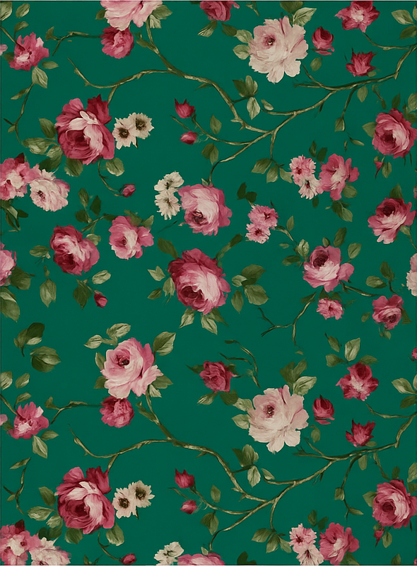 Bedroom vinyl rug with painted tree flowers pattern - TenStickers