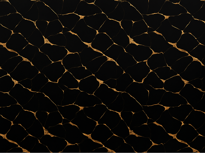 Black marble with gold cracks bedroom vinyl rug - TenStickers