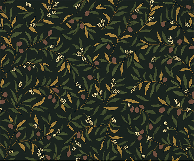 Bedroom vinyl rug with simple repetitive floral design - TenStickers