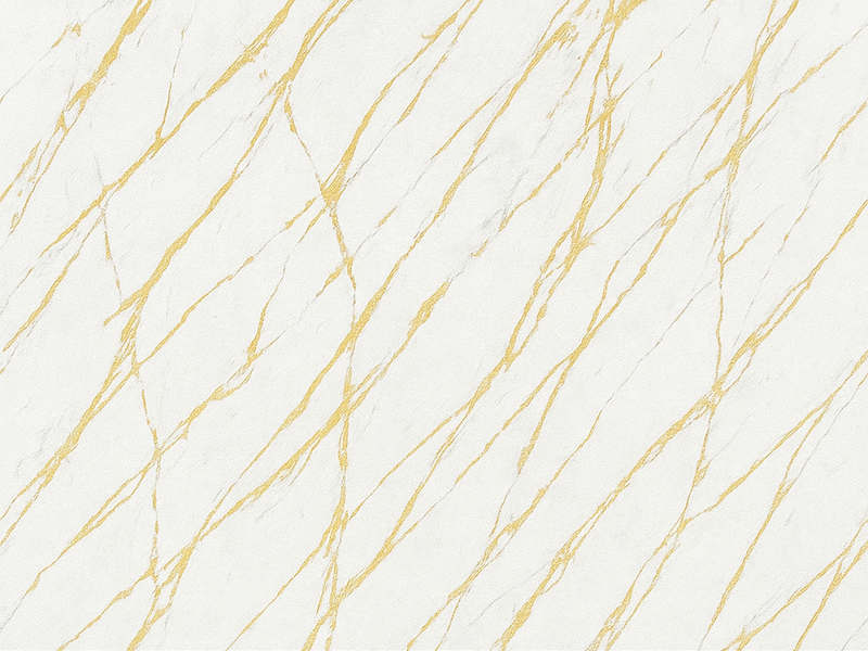 Bedroom vinyl rug white stone with gold veins - TenStickers