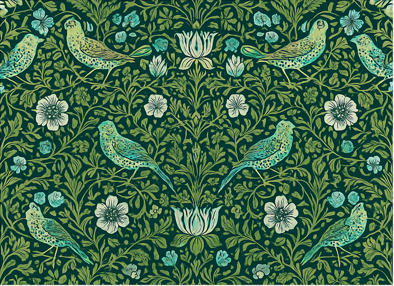 Bedroom vinyl rug ornamental floral and bird - TenStickers