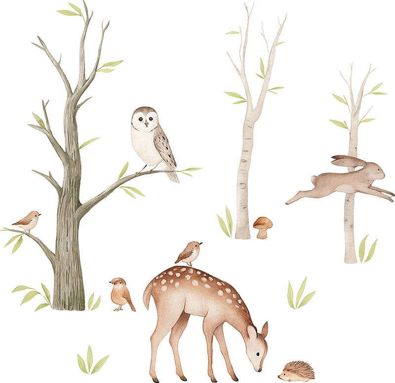 Bedroom vinyl rug autumn in a tranquil forest - TenStickers