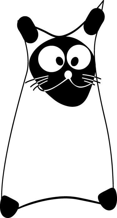 Bedroom vinyl rug white outline cat design - TenStickers