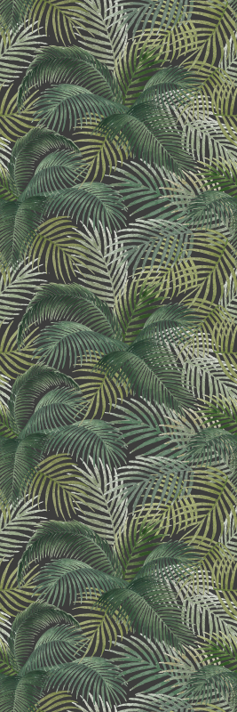 Green palm leaves office vinyl rug - TenStickers