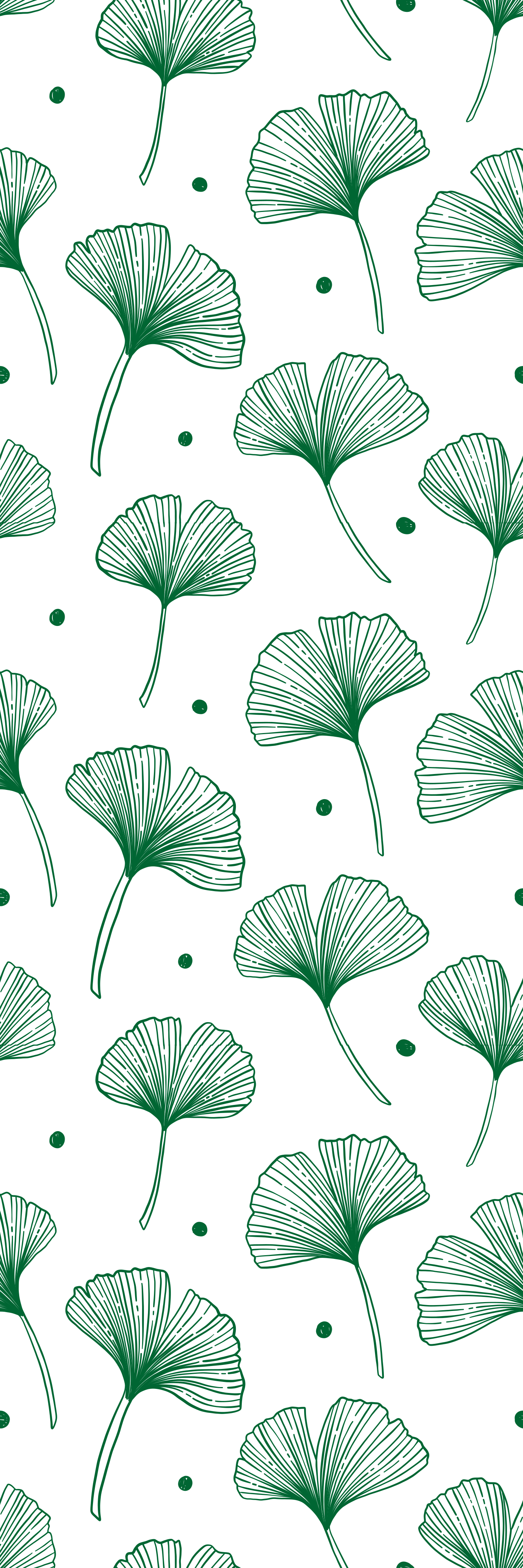 Office vinyl rug big ginkgo green leaves - TenStickers