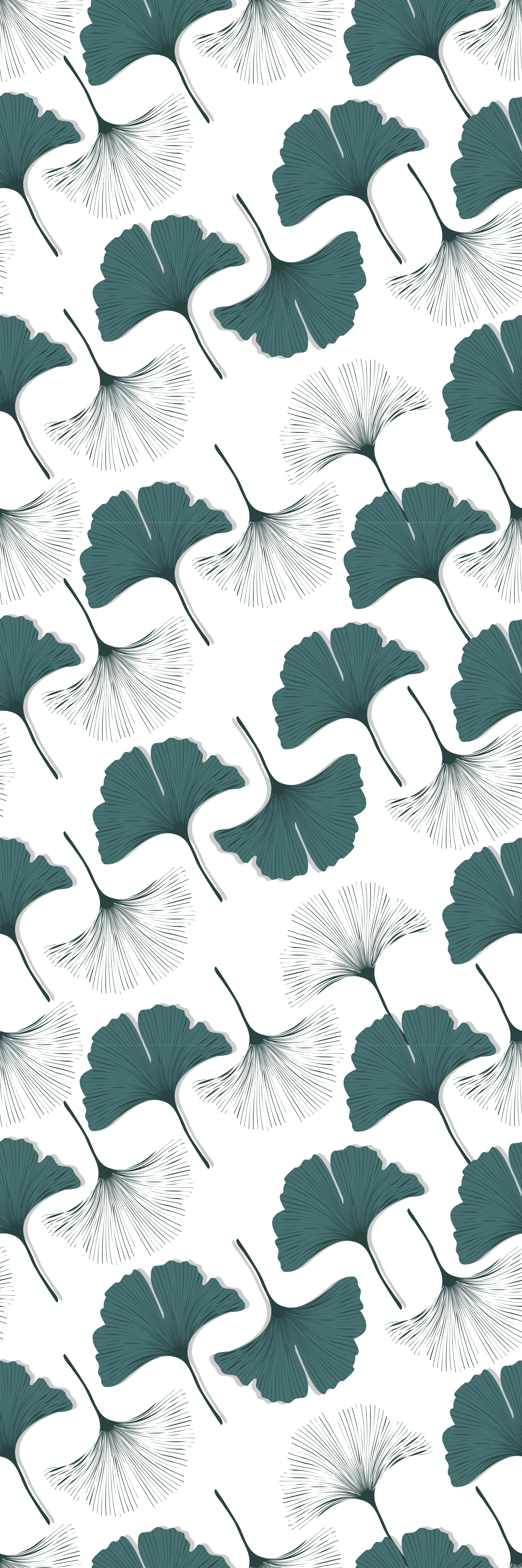 Office vinyl rug ginkgo leaves seamless design - TenStickers