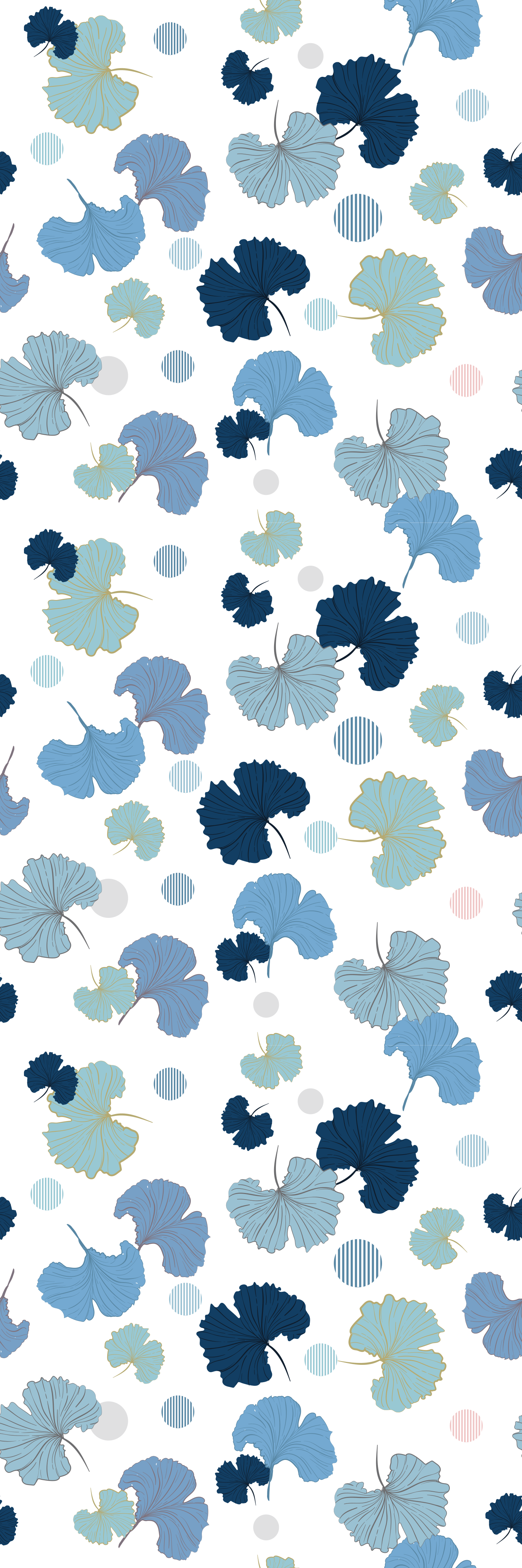Office vinyl rug blue ginkgo leaf design - TenStickers