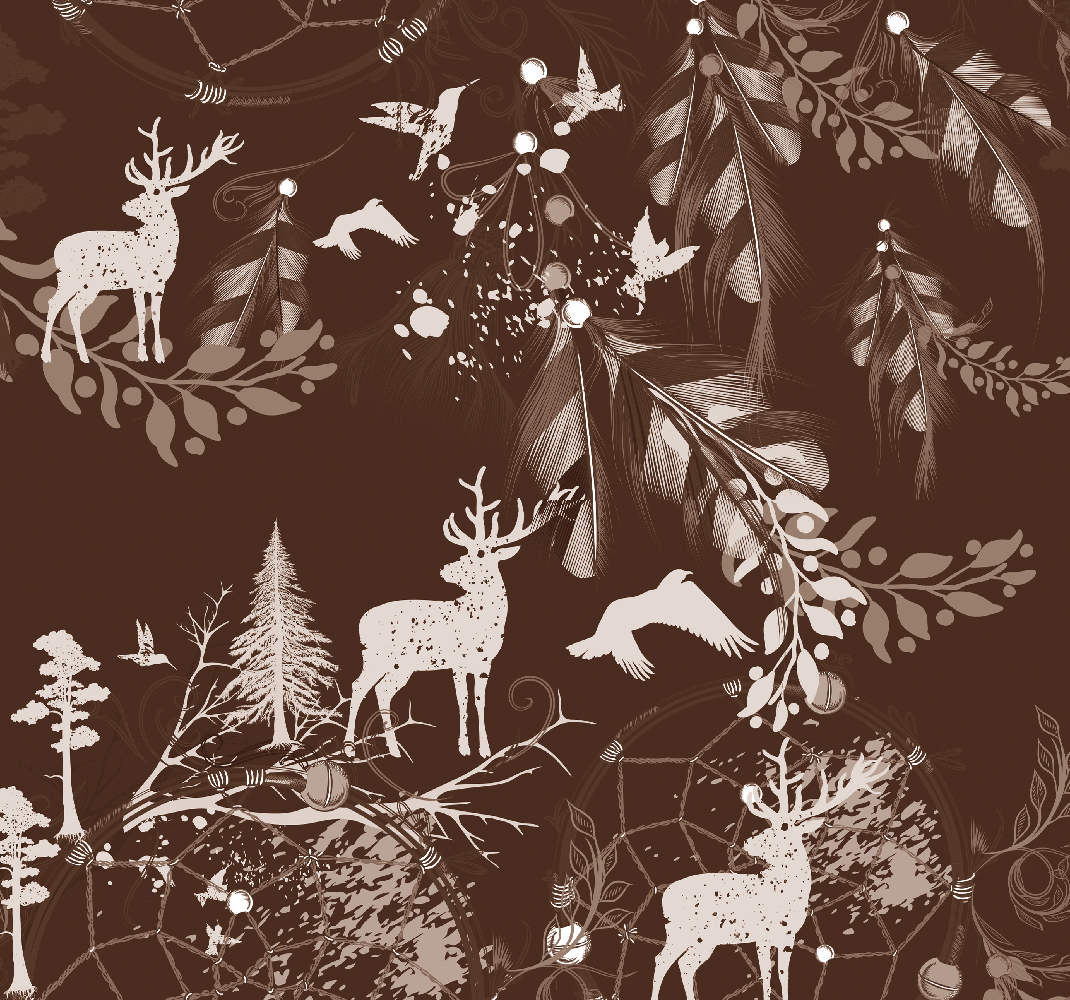 Bedroom vinyl rug with decorative deer design - TenStickers