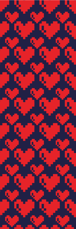 Bedroom vinyl rug with a grid of red hearts - TenStickers