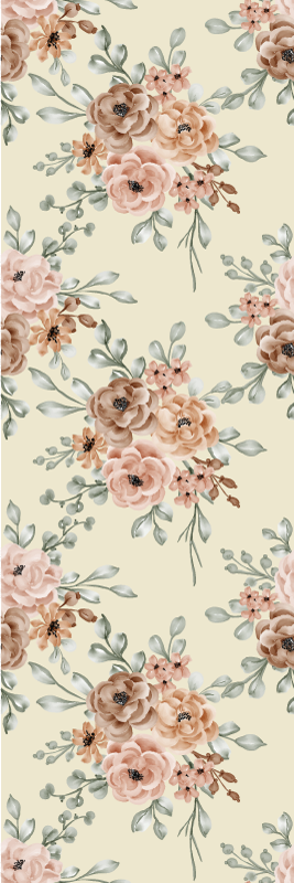 Bedroom vinyl rug with large romantic rose painting - TenStickers