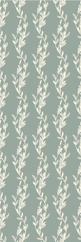 Bedroom vinyl rug with small leaves on twigs - TenStickers