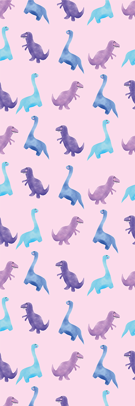 Bedroom vinyl rug with pink dinosaurs background - TenStickers