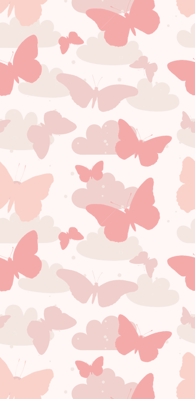 Bedroom vinyl rug with pastel butterfly pattern - TenStickers