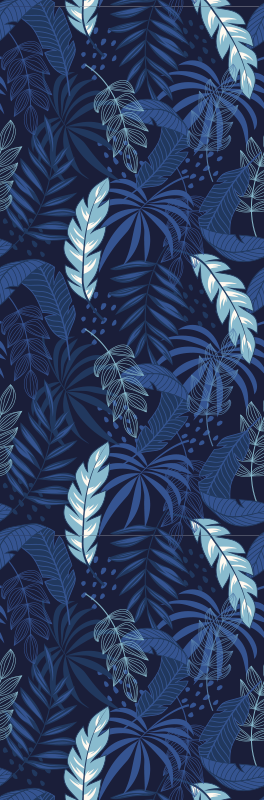 Bedroom vinyl rug with blue maranta and panther - TenStickers