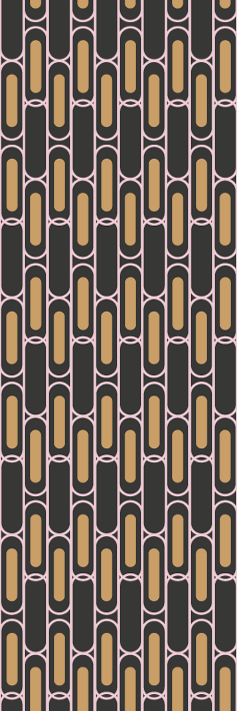 Bedroom vinyl rug with brown and pink stripes - TenStickers