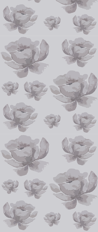 Bedroom vinyl rug in gray 80's floral design - TenStickers