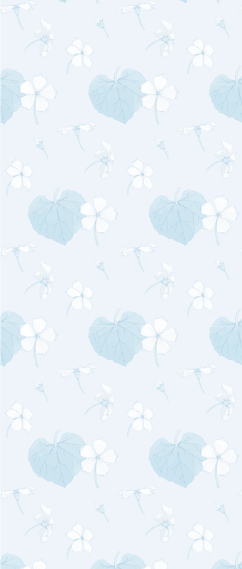 Bedroom vinyl rug with 80's floral blue design - TenStickers