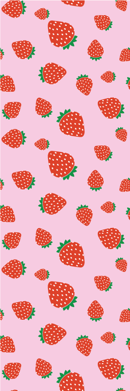 Bedroom vinyl rug with strawberry pattern on pink - TenStickers