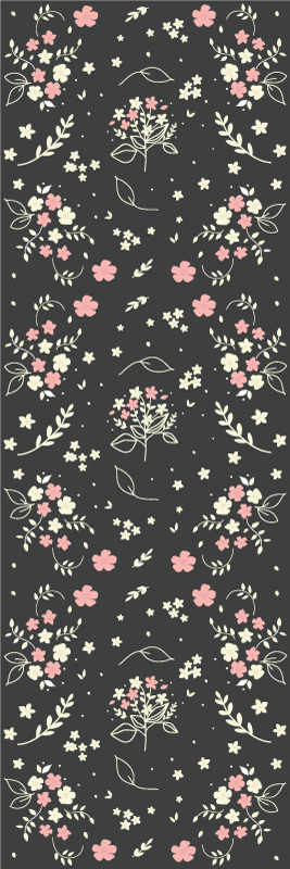 Bedroom vinyl rug gray background with small pink dots - TenStickers