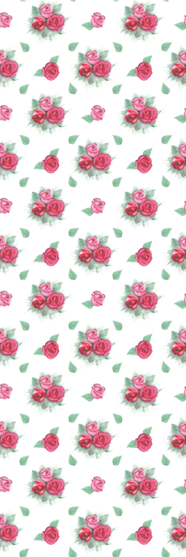 Bedroom vinyl rug with pink and red roses pattern - TenStickers
