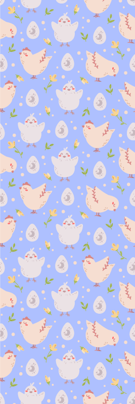 Bedroom vinyl rug with chicken designs for kids - TenStickers