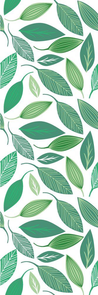 Bedroom vinyl rug with green leaves pattern - TenStickers