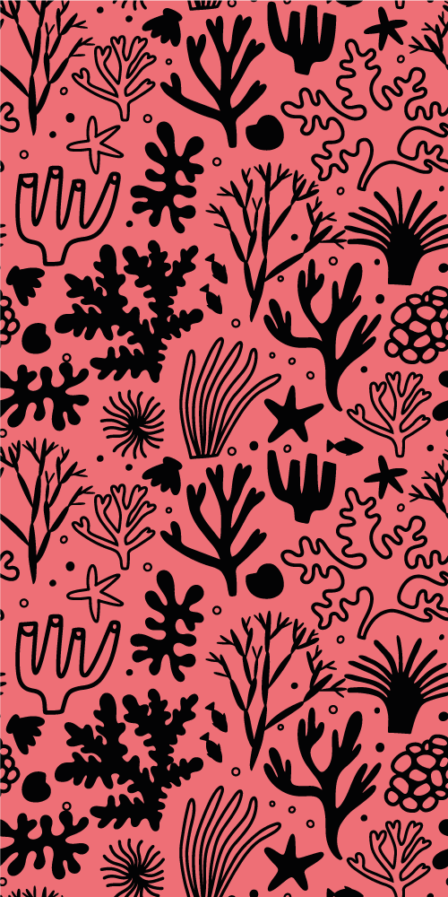 Bedroom vinyl rug australian leaves in red and black - TenStickers