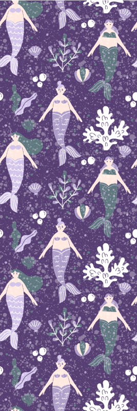 Mermaid splash bedroom vinyl rug - TenStickers
