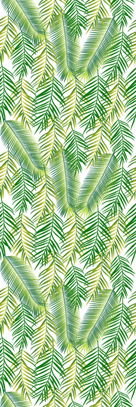 Bedroom vinyl rug with decorative green plants - TenStickers