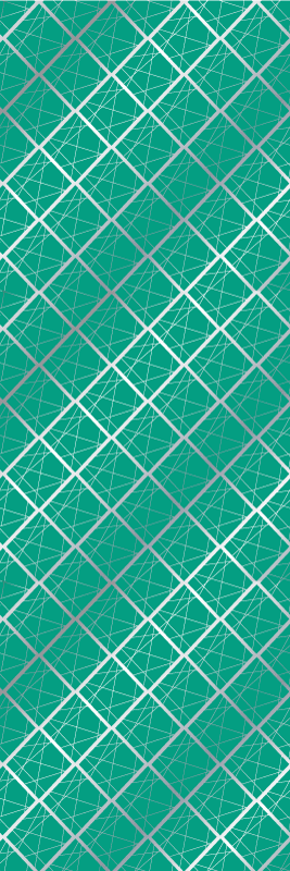 Bedroom vinyl rug with green tile design - TenStickers