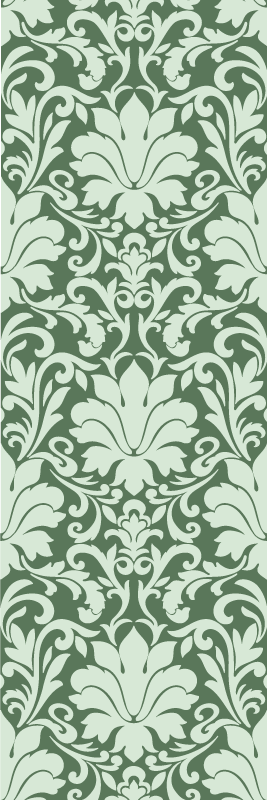Esmerald ornamental green bedroom vinyl rug - TenStickers