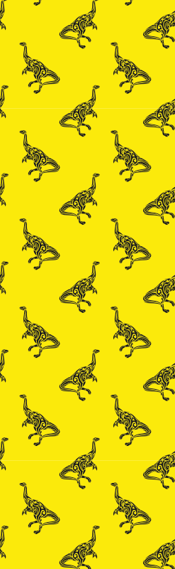 Bedroom vinyl rug with yellow brachiosaurus symbols - TenStickers