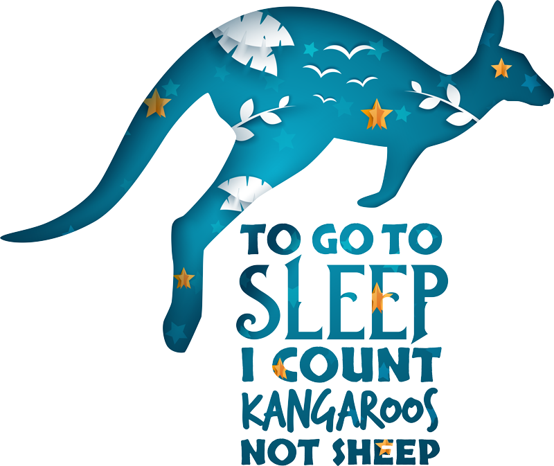 Bedroom vinyl rug sleep counting kangaroo - TenStickers